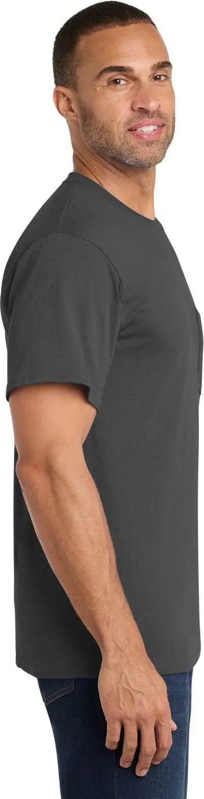 Port & Company Pc54p co Core Cotton Pocket Tee - Charcoal