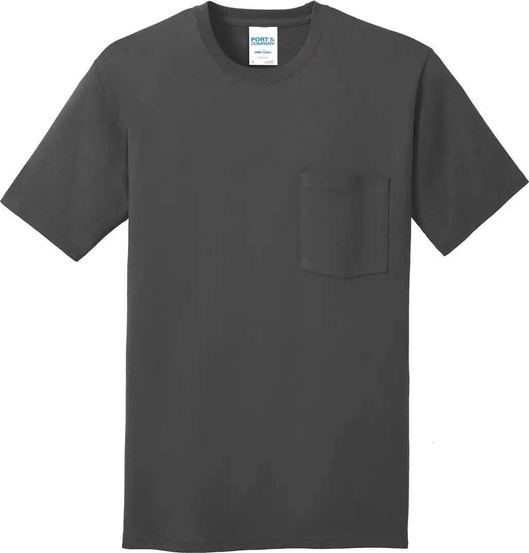 Port & Company Pc54p co Core Cotton Pocket Tee - Charcoal