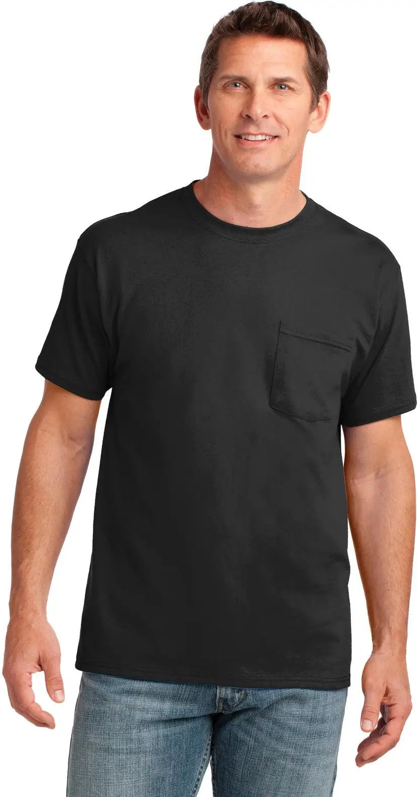 Port & Company Pc54p co Core Cotton Pocket Tee - Jet Black - Adult s
