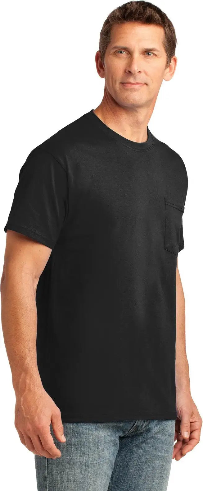 Port & Company Pc54p co Core Cotton Pocket Tee - Jet Black