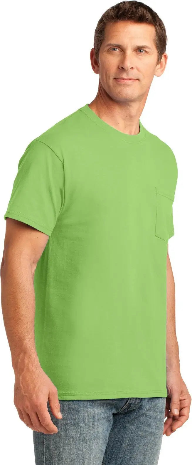 Port & Company Pc54p co Core Cotton Pocket Tee - Lime