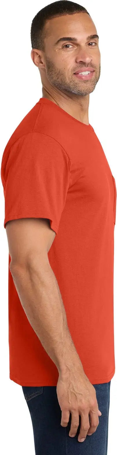 Port & Company Pc54p co Core Cotton Pocket Tee - Orange