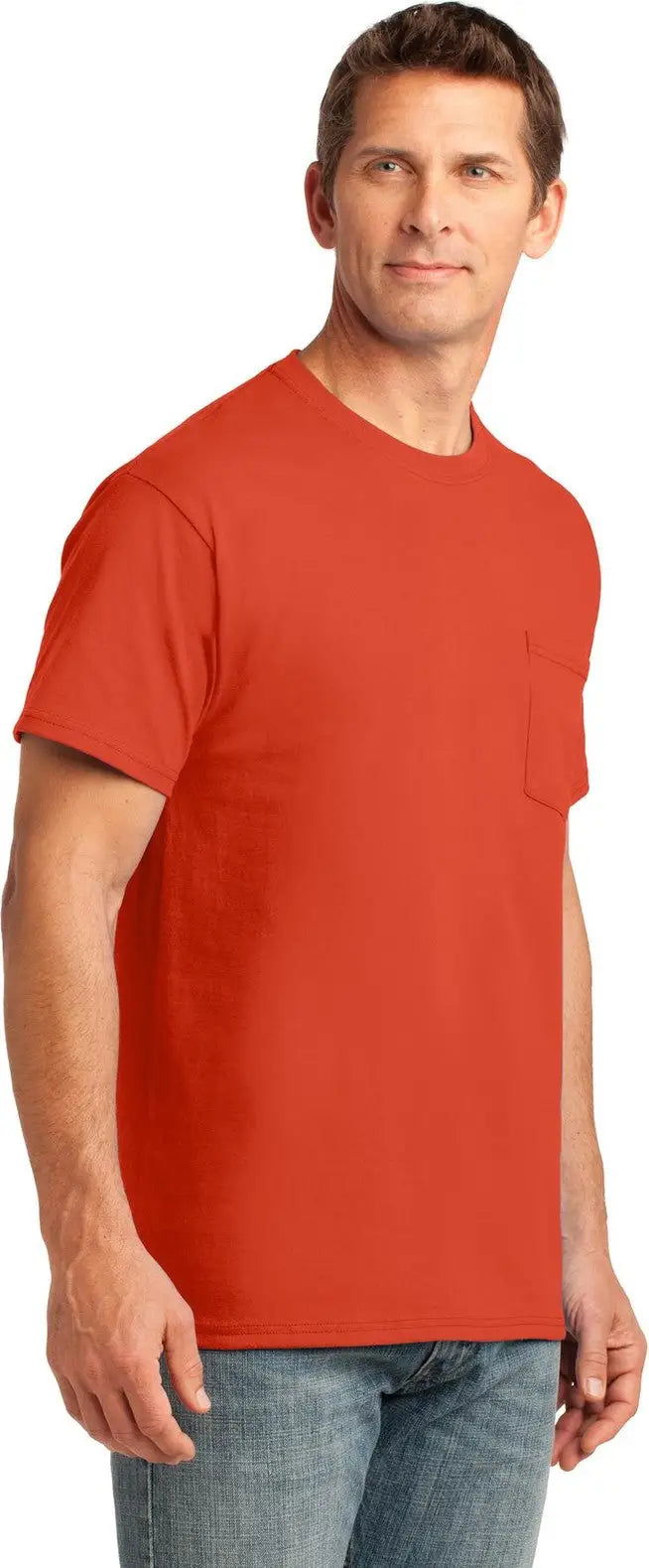 Port & Company Pc54p co Core Cotton Pocket Tee - Orange
