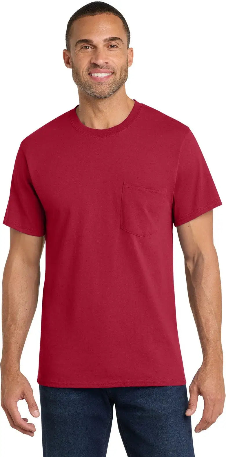 Port & Company Pc54p co Core Cotton Pocket Tee - Red