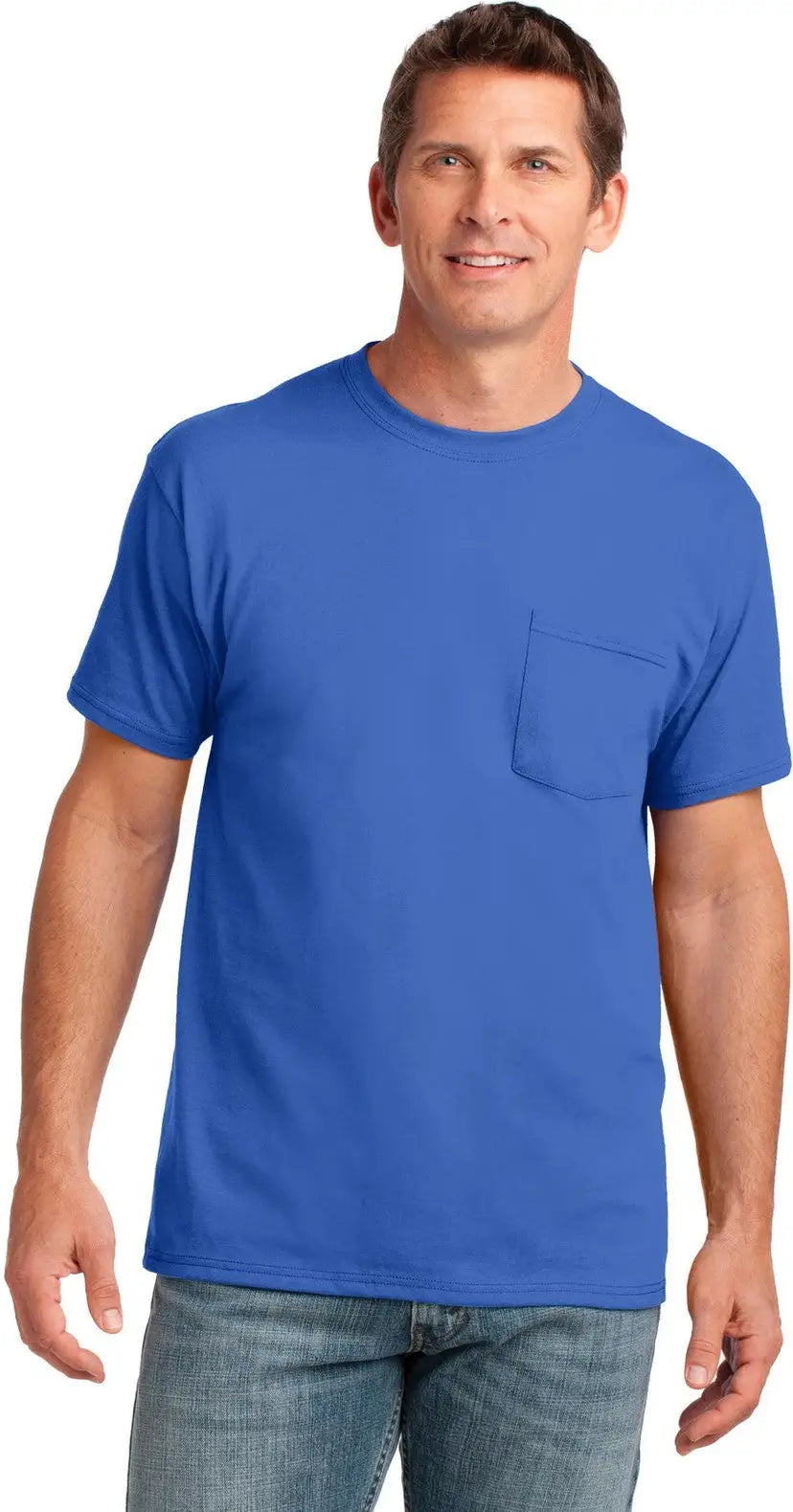 Port & Company Pc54p co Core Cotton Pocket Tee - Royal - Adult s