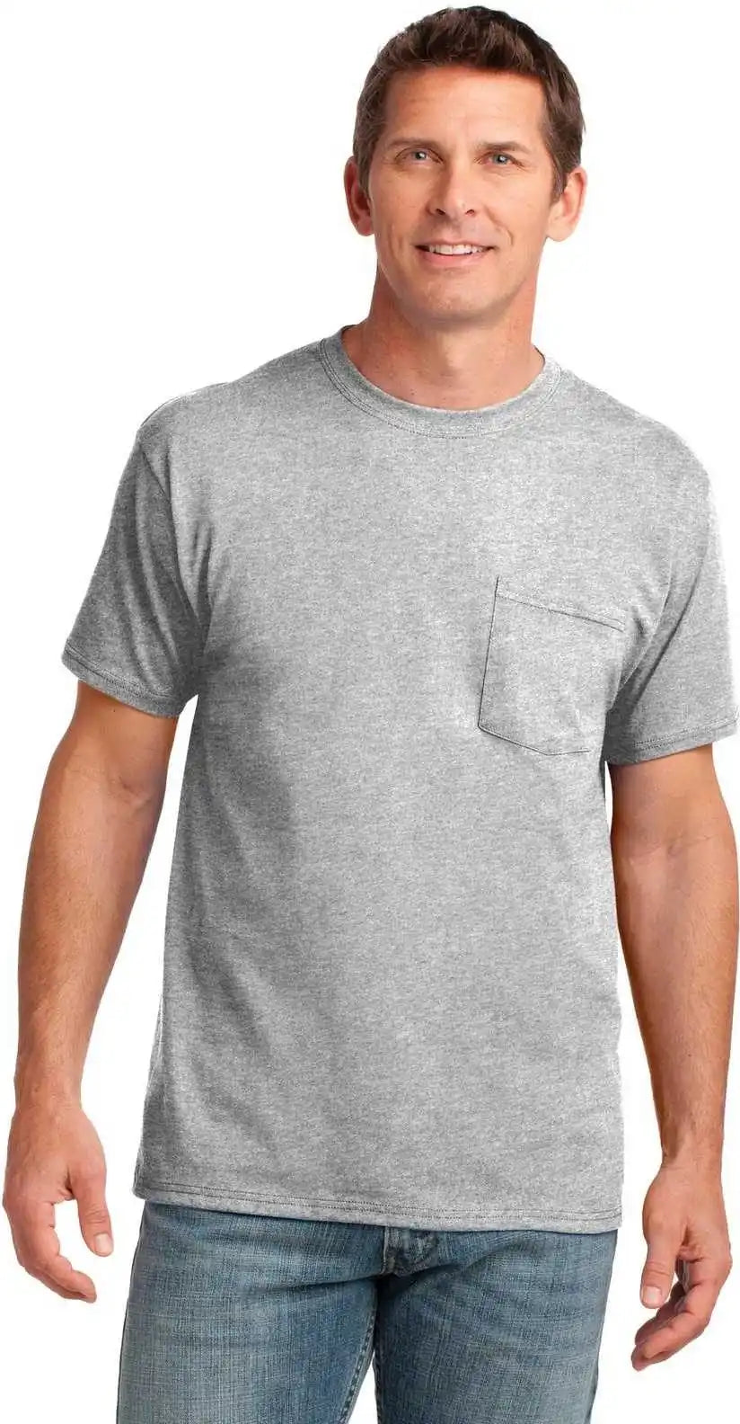 Port & Company Pc54p Core Cotton Pocket Tee Ash