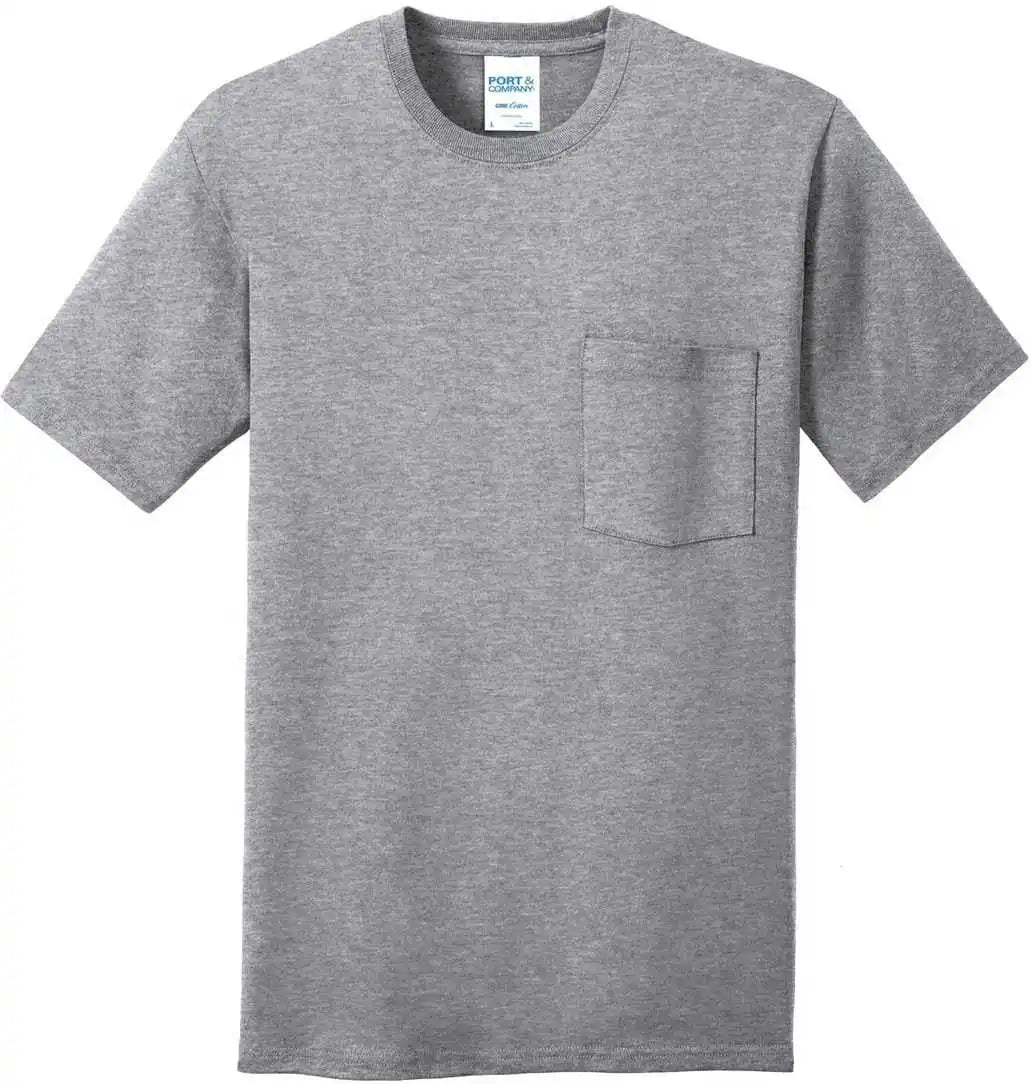 Port & Company Pc54p Core Cotton Pocket Tee - Athletic Heather