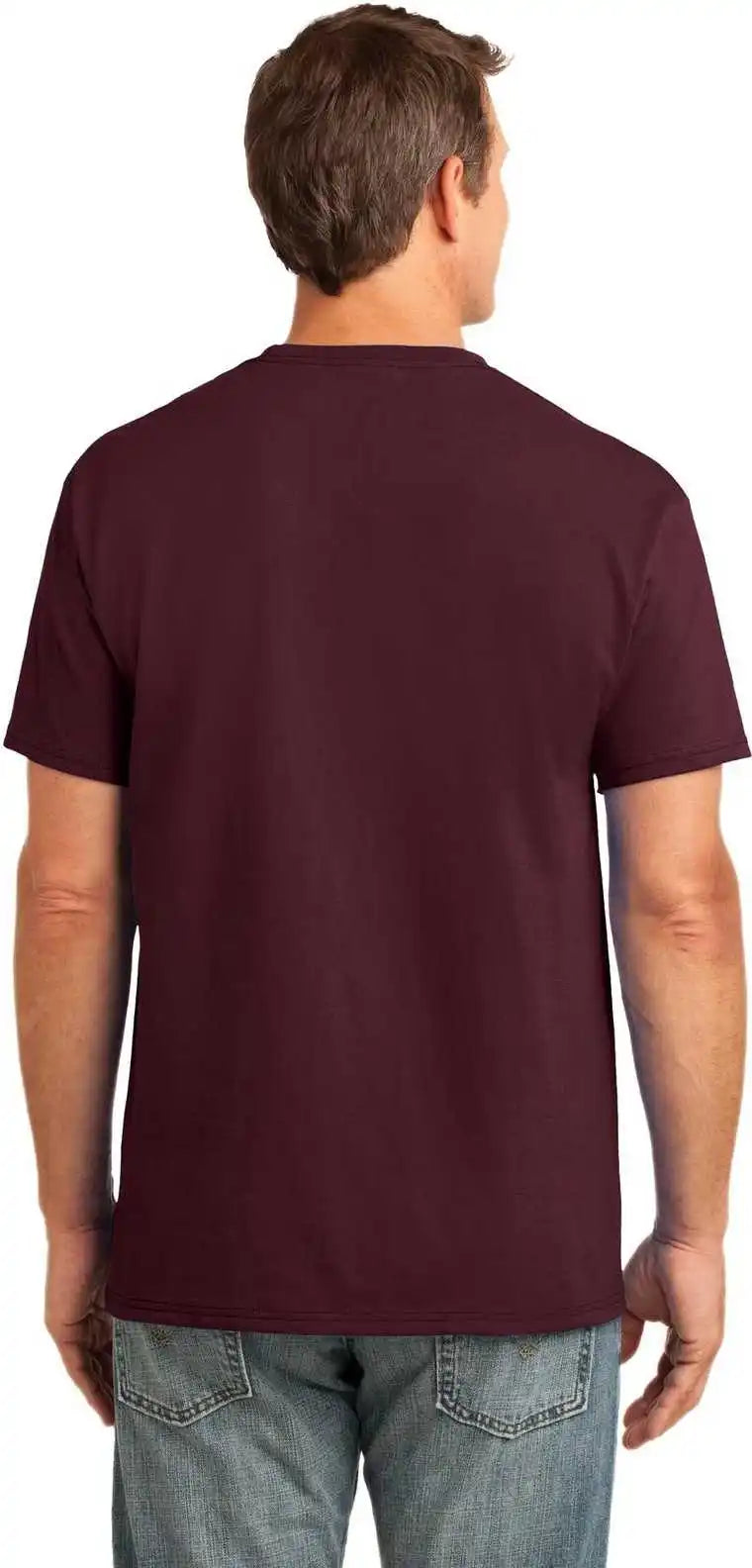 Port & Company Pc54p Core Cotton Pocket Tee Athletic Maroon