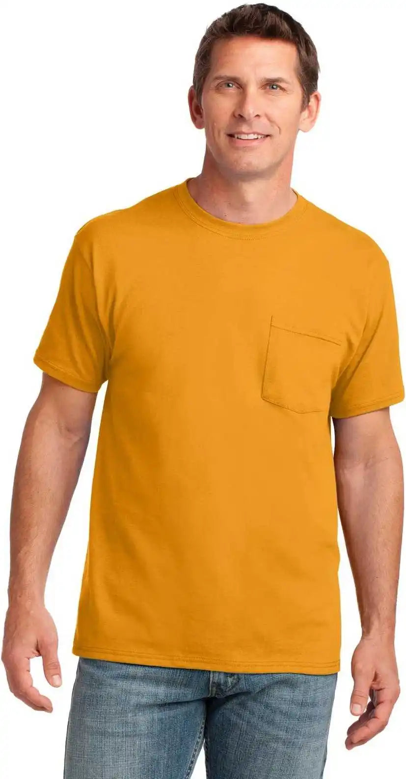 Port & Company Pc54p Core Cotton Pocket Tee - Gold