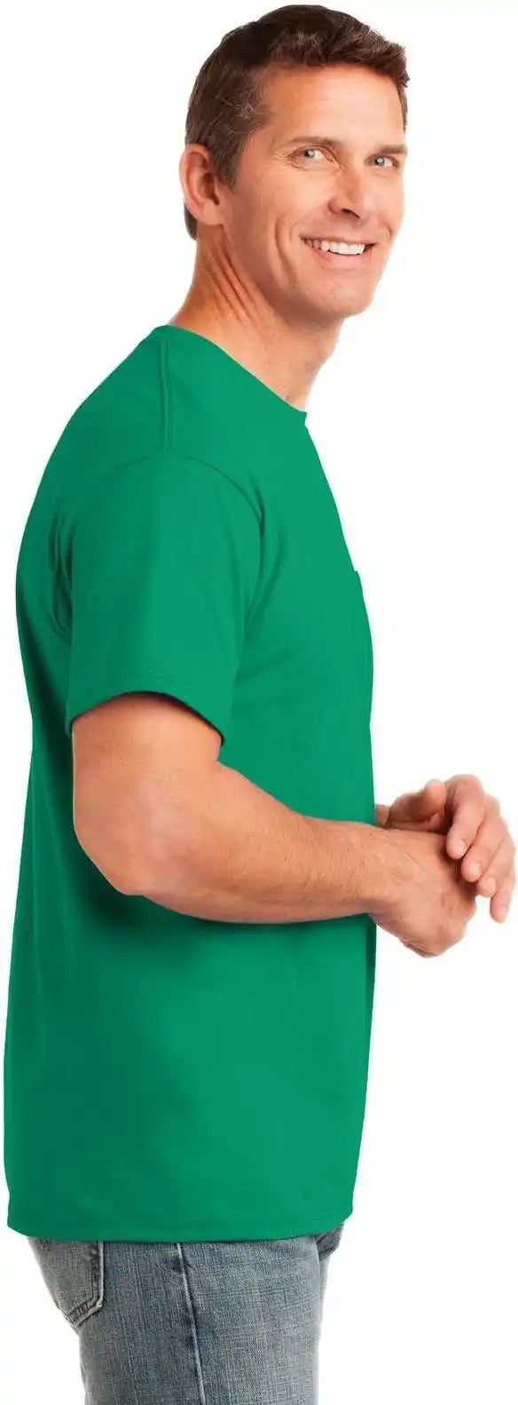 Port &amp; Company Pc54p Core Cotton Pocket Tee Kelly
