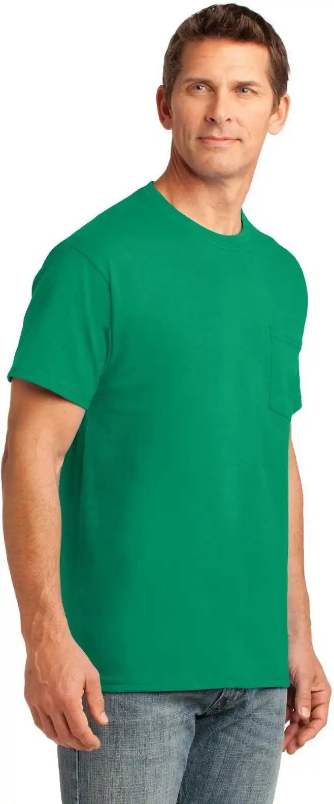 Port &amp; Company Pc54p Core Cotton Pocket Tee Kelly