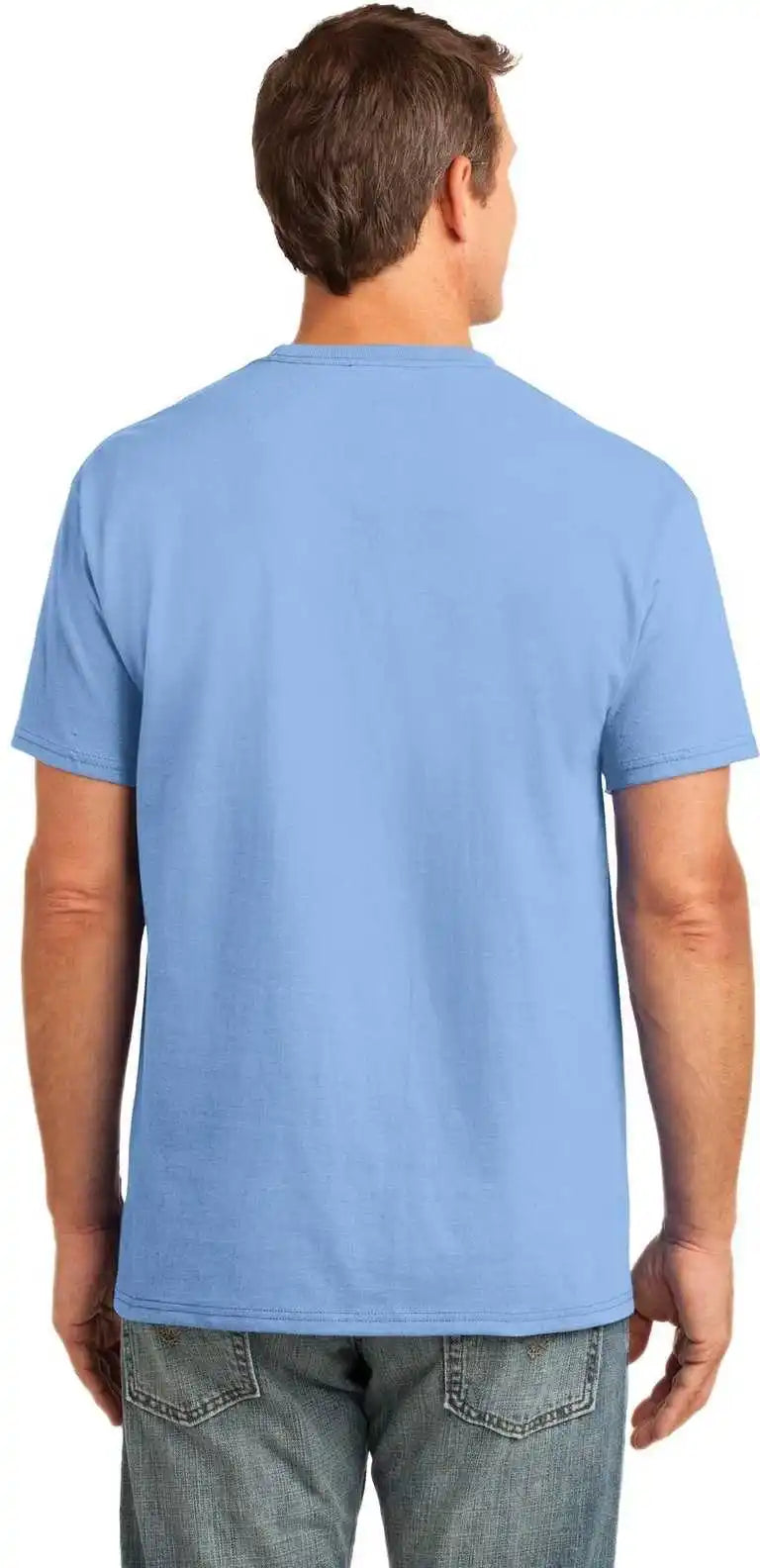 Port & Company Pc54p Core Cotton Pocket Tee - Light Blue