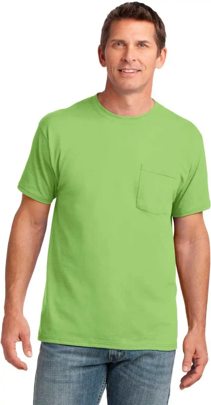 Port & Company Pc54p Core Cotton Pocket Tee Lime