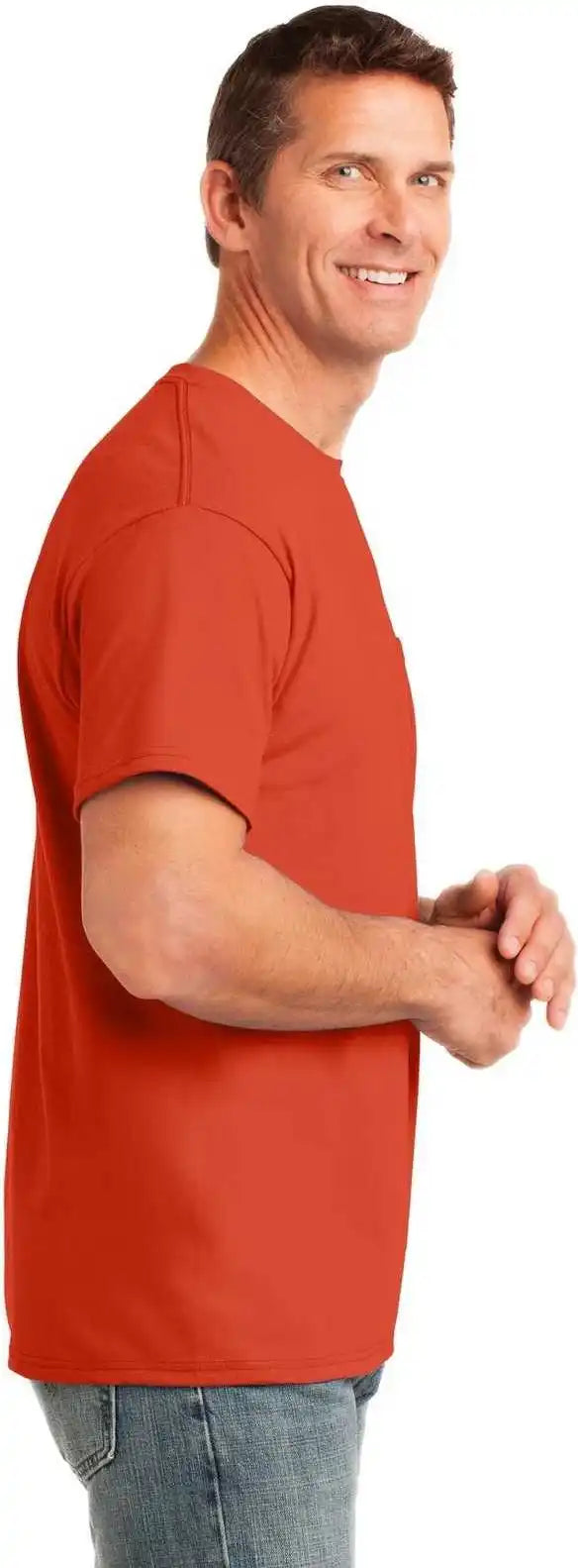 Port & Company Pc54p Core Cotton Pocket Tee - Orange