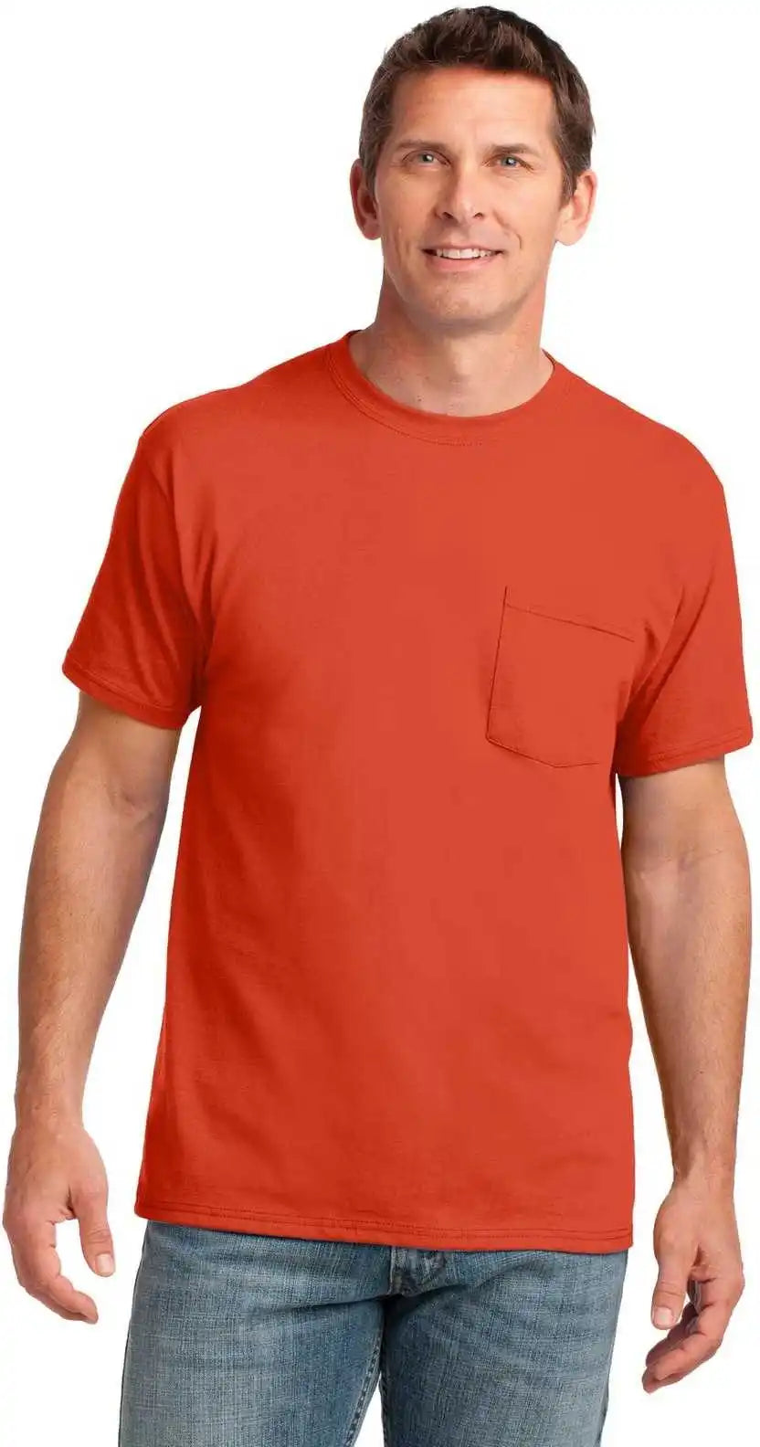Port & Company Pc54p Core Cotton Pocket Tee Orange