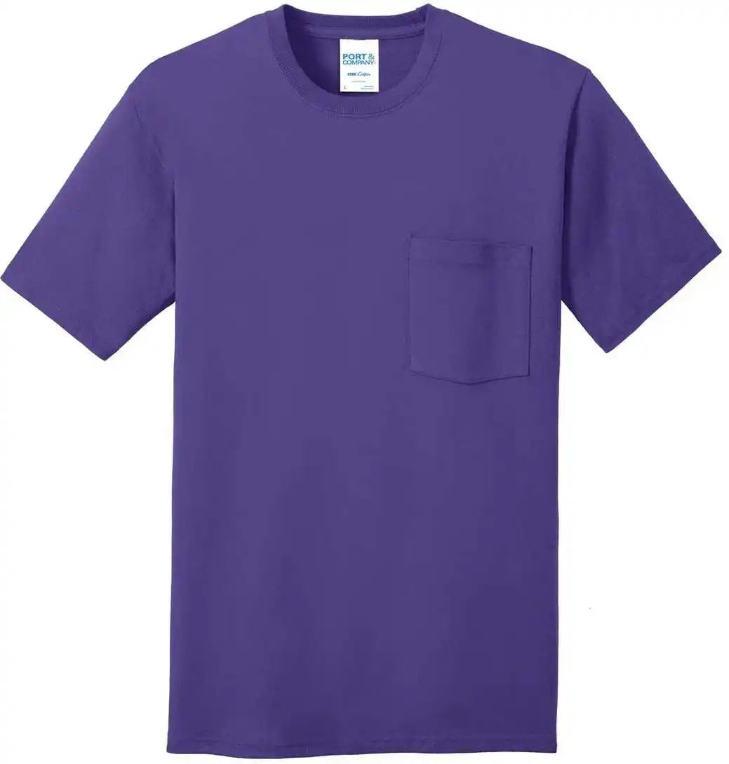 Port &amp; Company Pc54p Core Cotton Pocket Tee - Purple