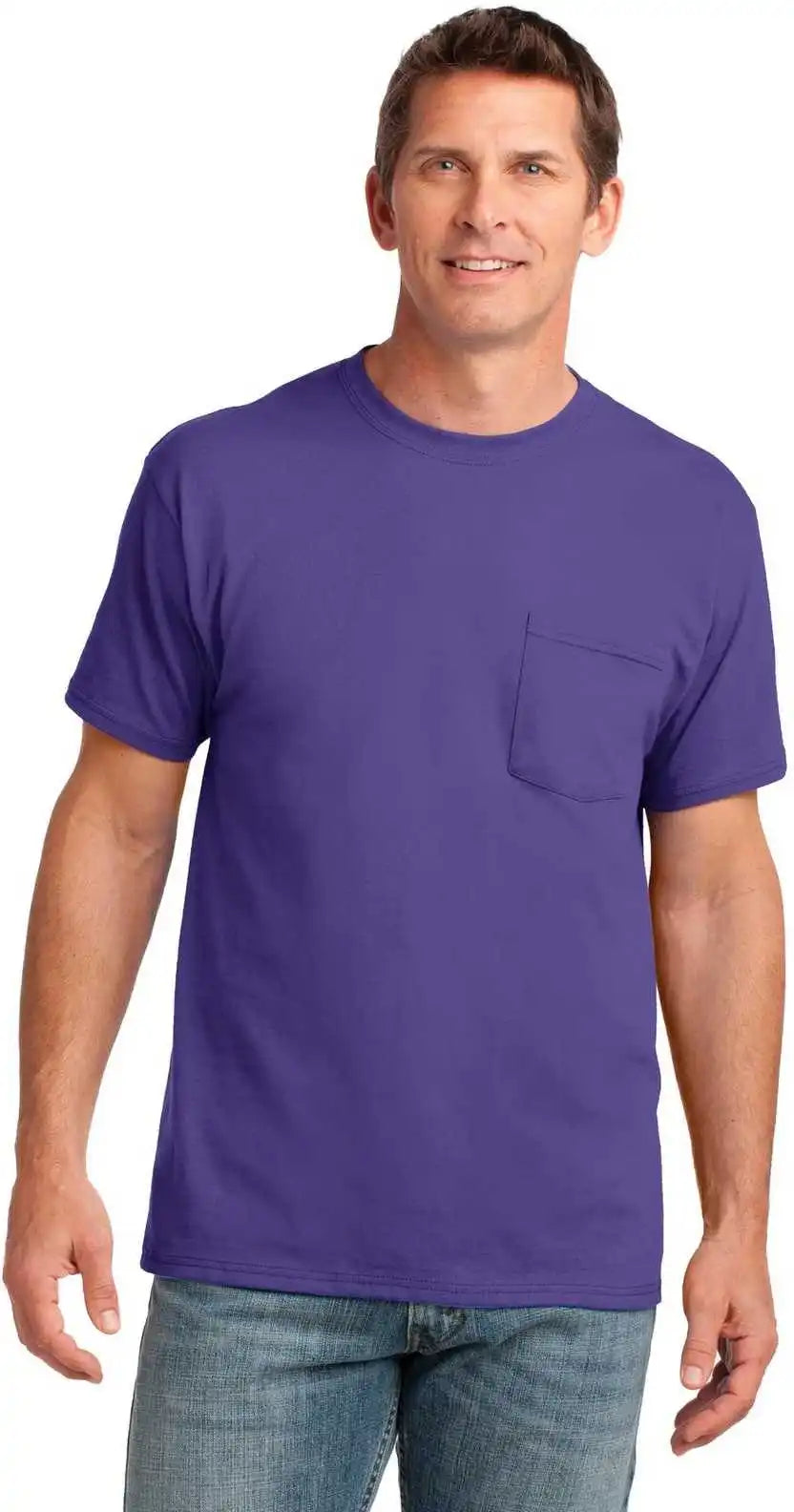 Port & Company Pc54p Core Cotton Pocket Tee - Purple