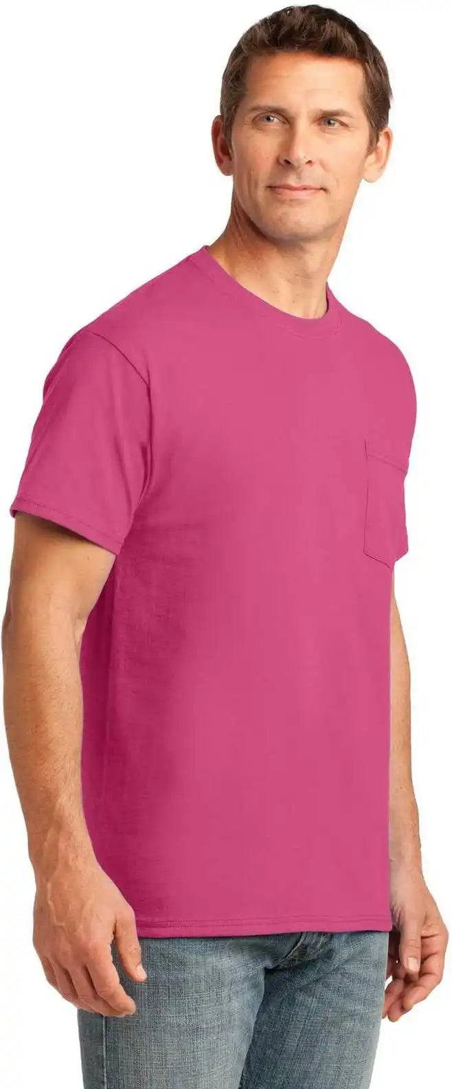 Port &amp; Company Pc54p Core Cotton Pocket Tee - Sangria