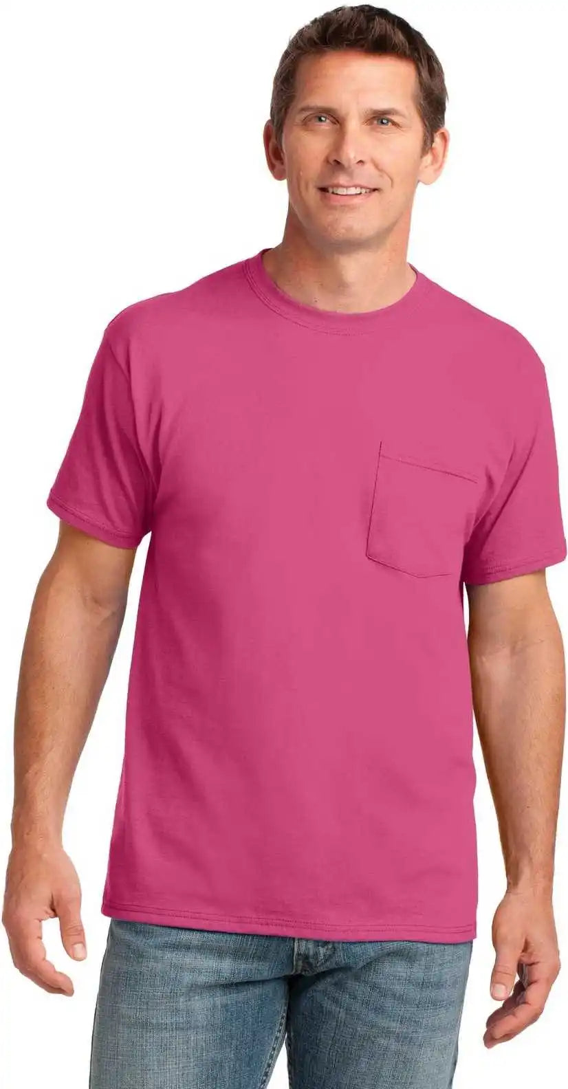 Port &amp; Company Pc54p Core Cotton Pocket Tee - Sangria