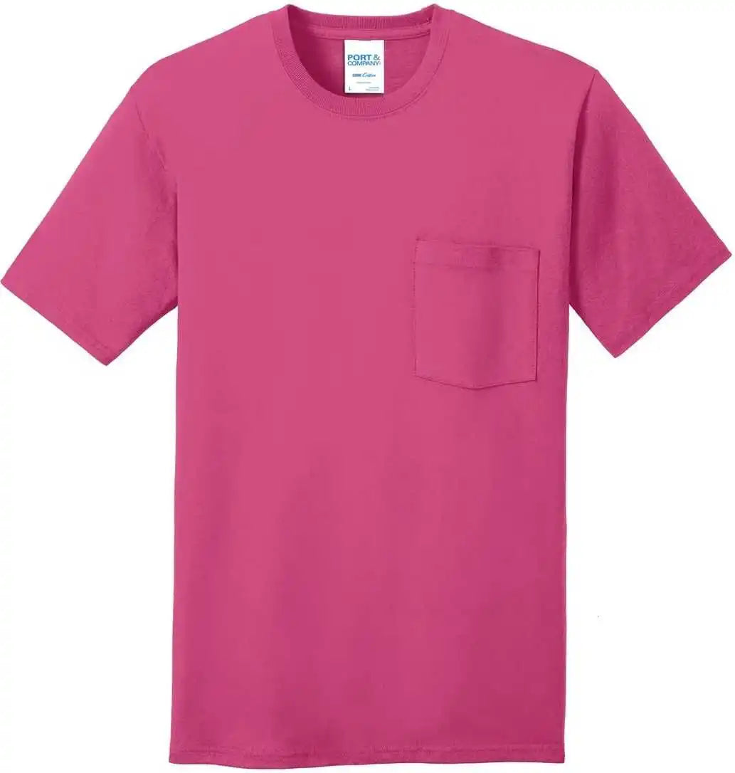 Port &amp; Company Pc54p Core Cotton Pocket Tee - Sangria