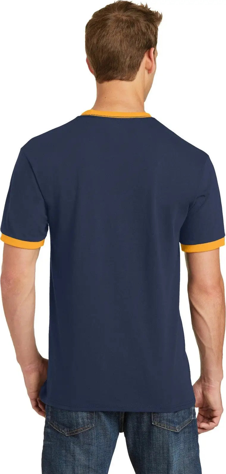 Port & Company Pc54r co Core Cotton Ringer Tee - Navy Gold