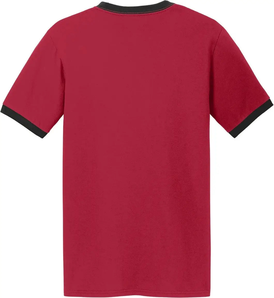Port & Company Pc54r co Core Cotton Ringer Tee - Red Jet Black - Red/ / Adult s