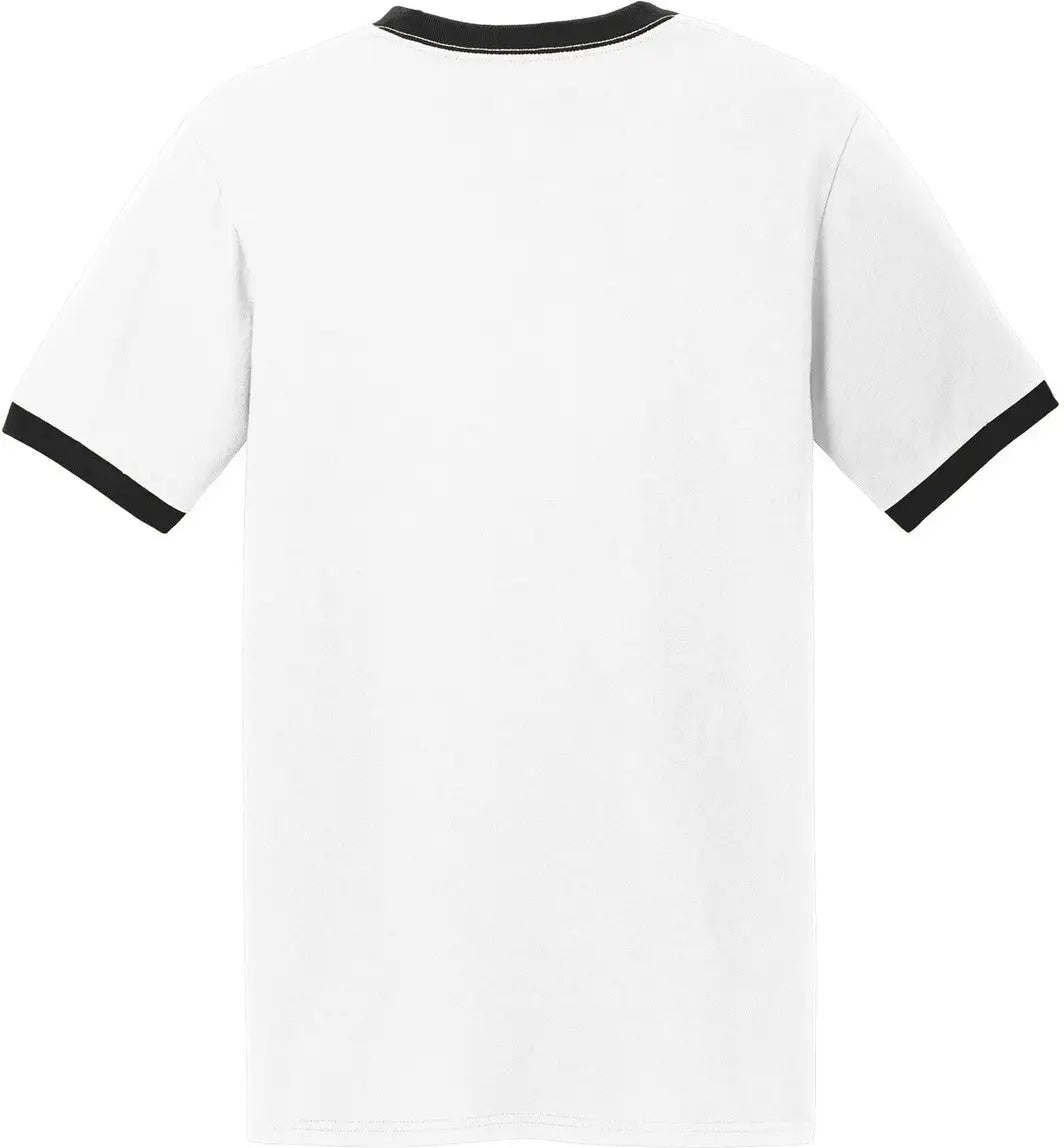 Port & Company Pc54r co Core Cotton Ringer Tee - White Jet Black
