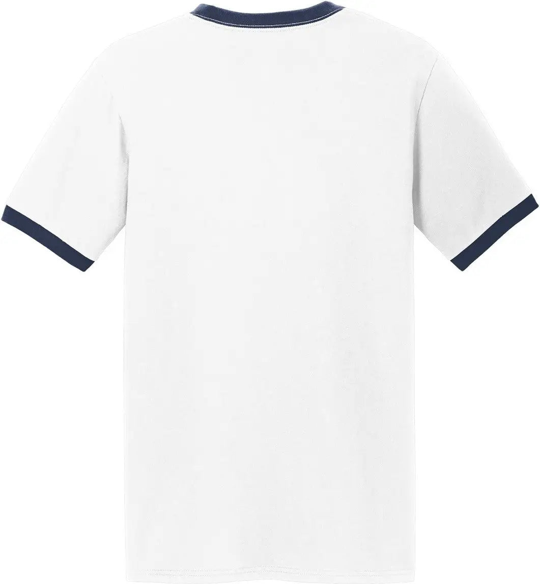 Port & Company Pc54r co Core Cotton Ringer Tee - White Navy