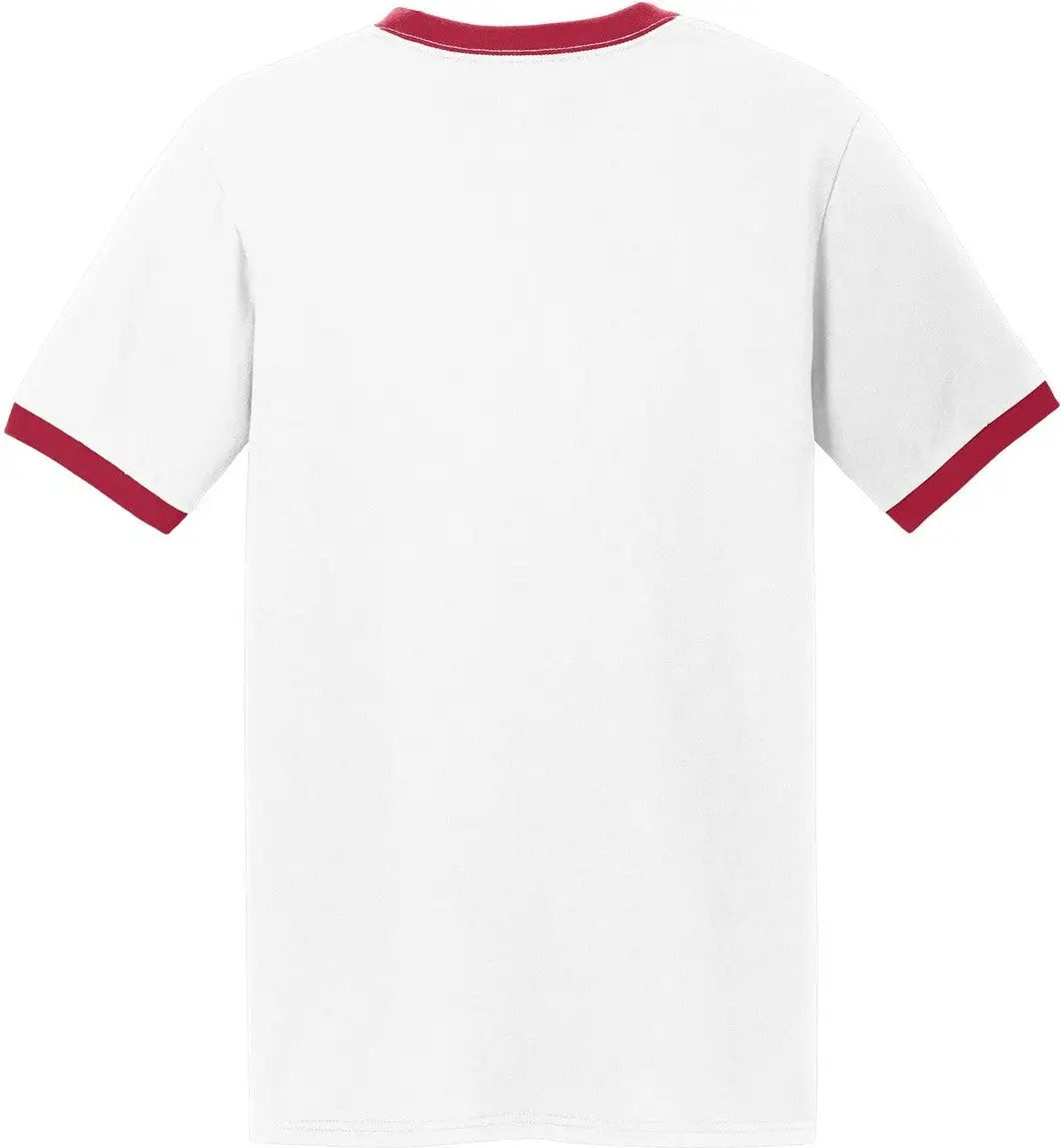 Port & Company Pc54r co Core Cotton Ringer Tee - White Red