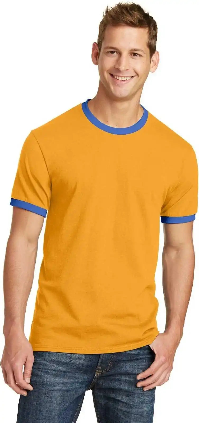 Port &amp; Company Pc54r Core Cotton Ringer Tee - Gold Royal