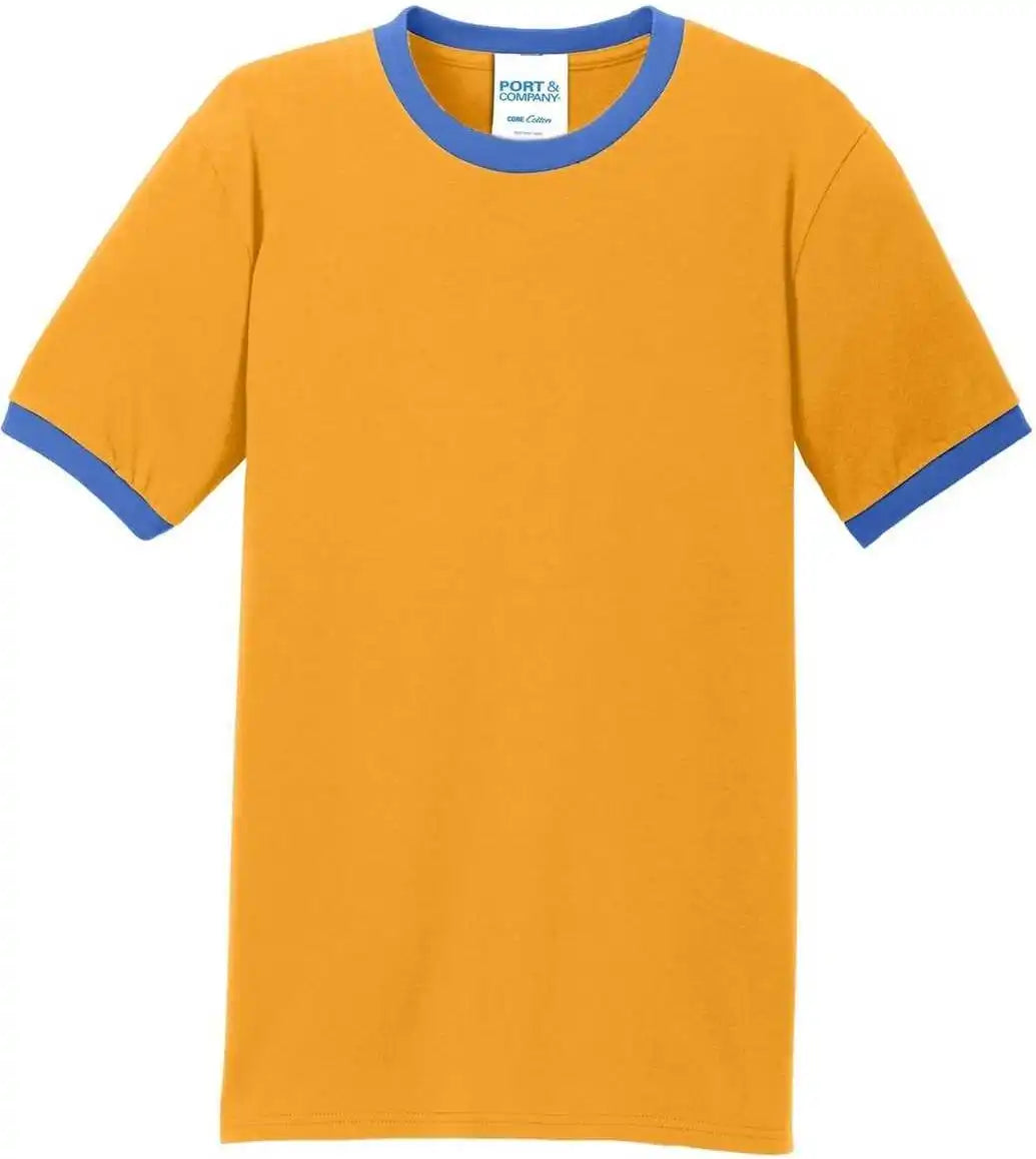 Port &amp; Company Pc54r Core Cotton Ringer Tee - Gold Royal