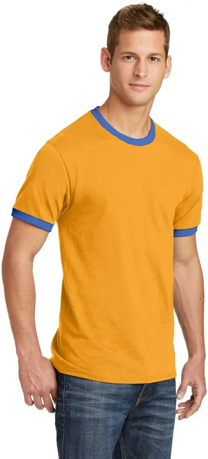 Port &amp; Company Pc54r Core Cotton Ringer Tee - Gold Royal