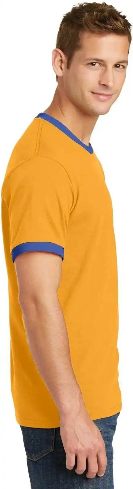 Port &amp; Company Pc54r Core Cotton Ringer Tee - Gold Royal