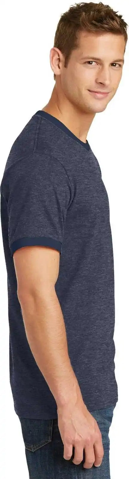 Port &amp; Company Pc54r Core Cotton Ringer Tee - Heather Navy