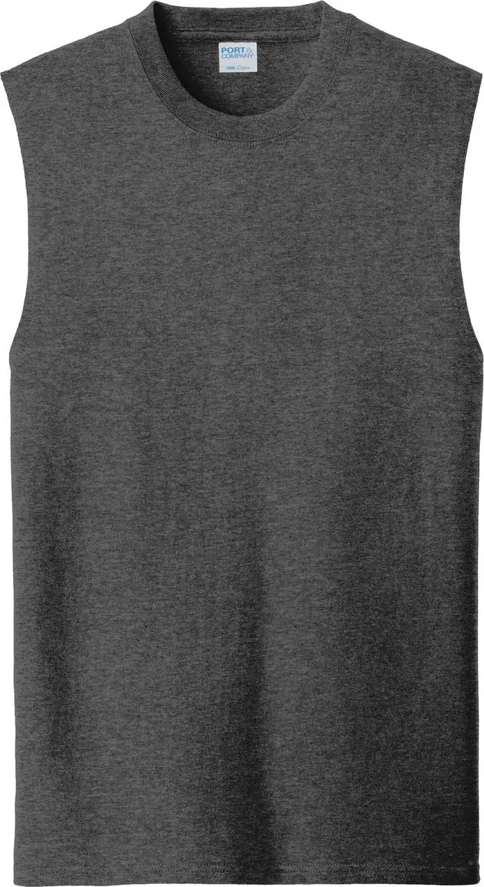 Port & Company Pc54sl co Core Cotton Sleeveless Tee - Dark Heather Gray