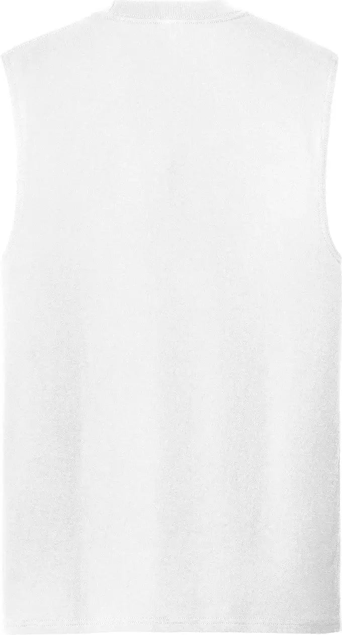 Port & Company Pc54sl co Core Cotton Sleeveless Tee - White - Adult s