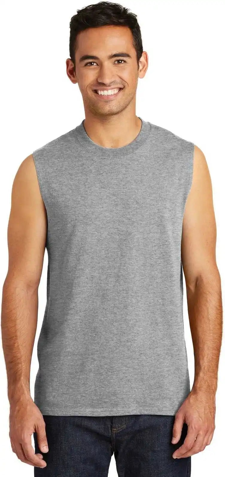 Port & Company Pc54sl Core Cotton Sleeveless Tee Athletic Heather