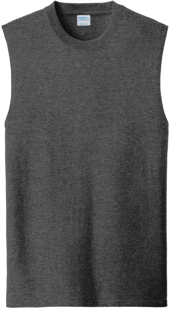 Port & Company Pc54sl Core Cotton Sleeveless Tee Dark Heather Gray