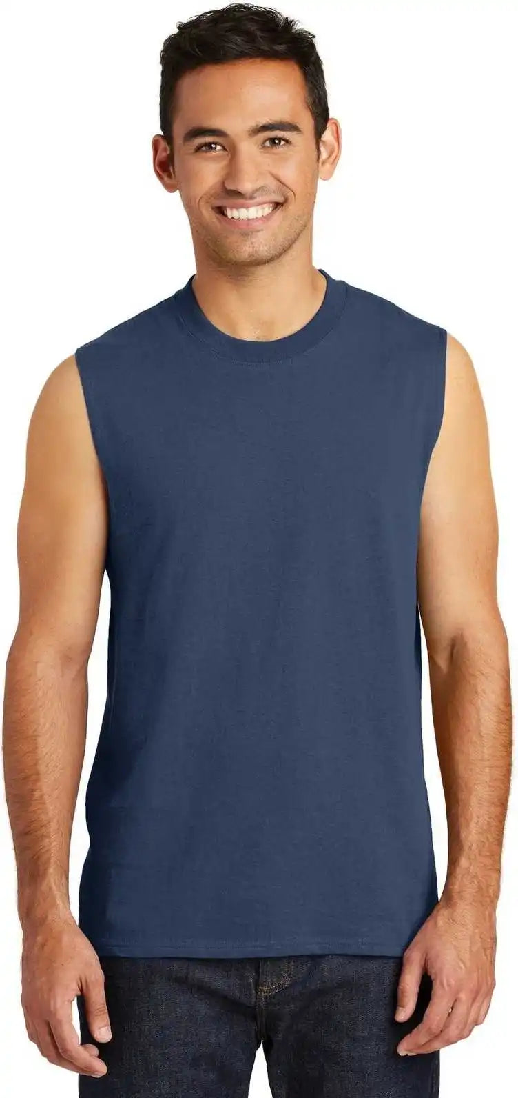 Port & Company Pc54sl Core Cotton Sleeveless Tee Navy