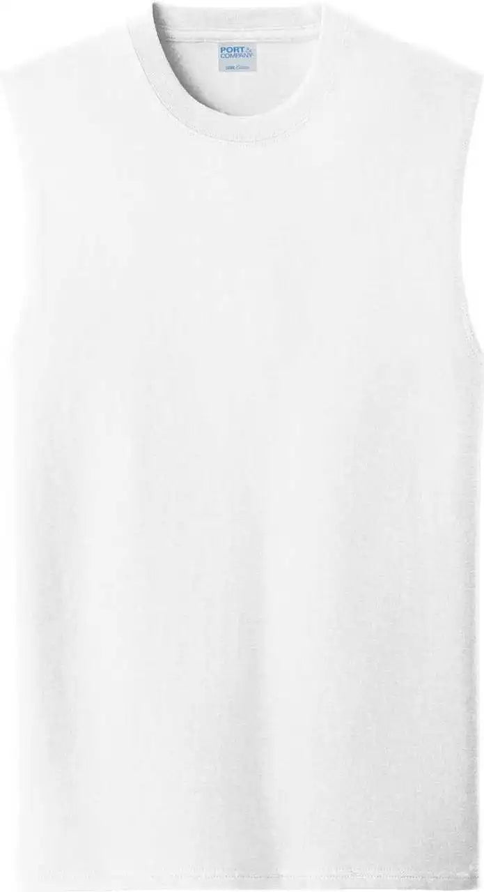 Port & Company Pc54sl Core Cotton Sleeveless Tee White