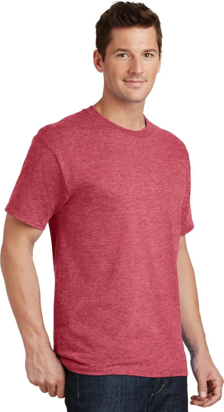 Port & Company Pc54t co Tall Core Cotton Tee - Heather Red