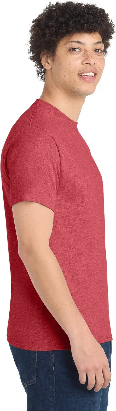 Port & Company Pc54t co Tall Core Cotton Tee - Heather Red