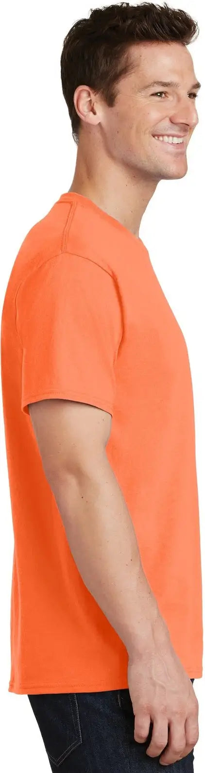 Port & Company Pc54t co Tall Core Cotton Tee - Neon Orange
