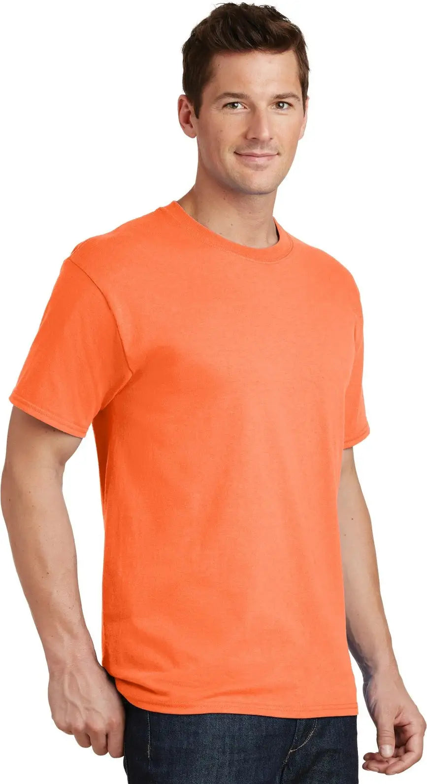 Port & Company Pc54t co Tall Core Cotton Tee - Neon Orange