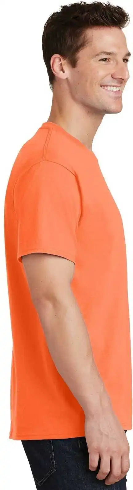 Port &amp; Company Pc54t Tall Core Cotton Tee Neon Orange