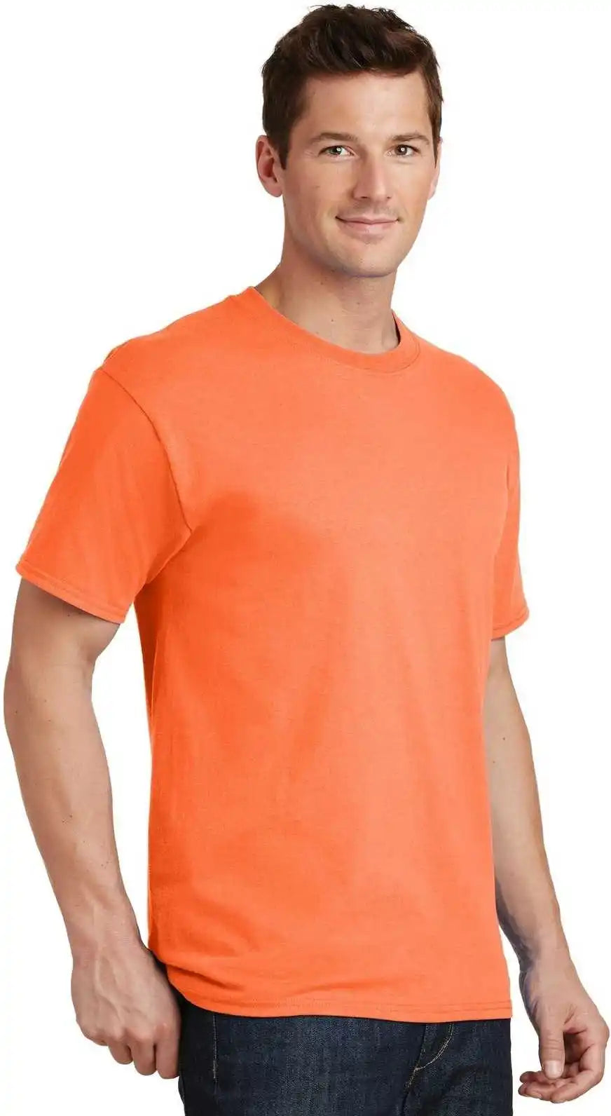 Port &amp; Company Pc54t Tall Core Cotton Tee Neon Orange
