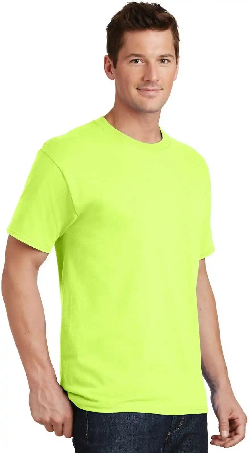 Port &amp; Company Pc54t Tall Core Cotton Tee Neon Yellow