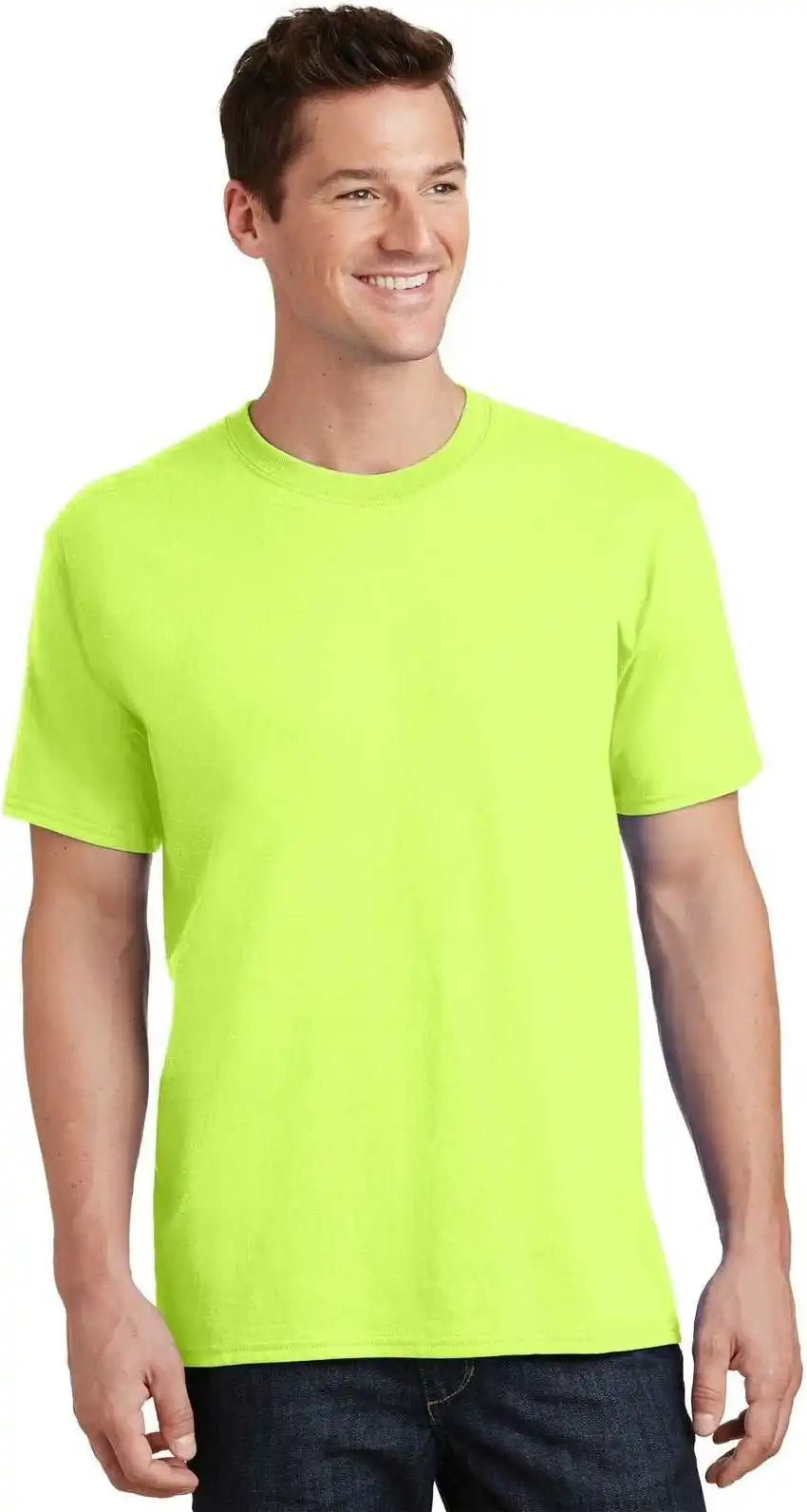 Port & Company Pc54t Tall Core Cotton Tee Neon Yellow