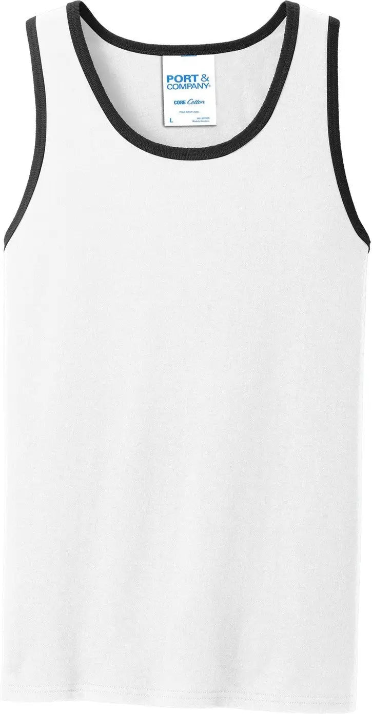 Port & Company Pc54tt co Core Cotton Tank Top - White Jet Black
