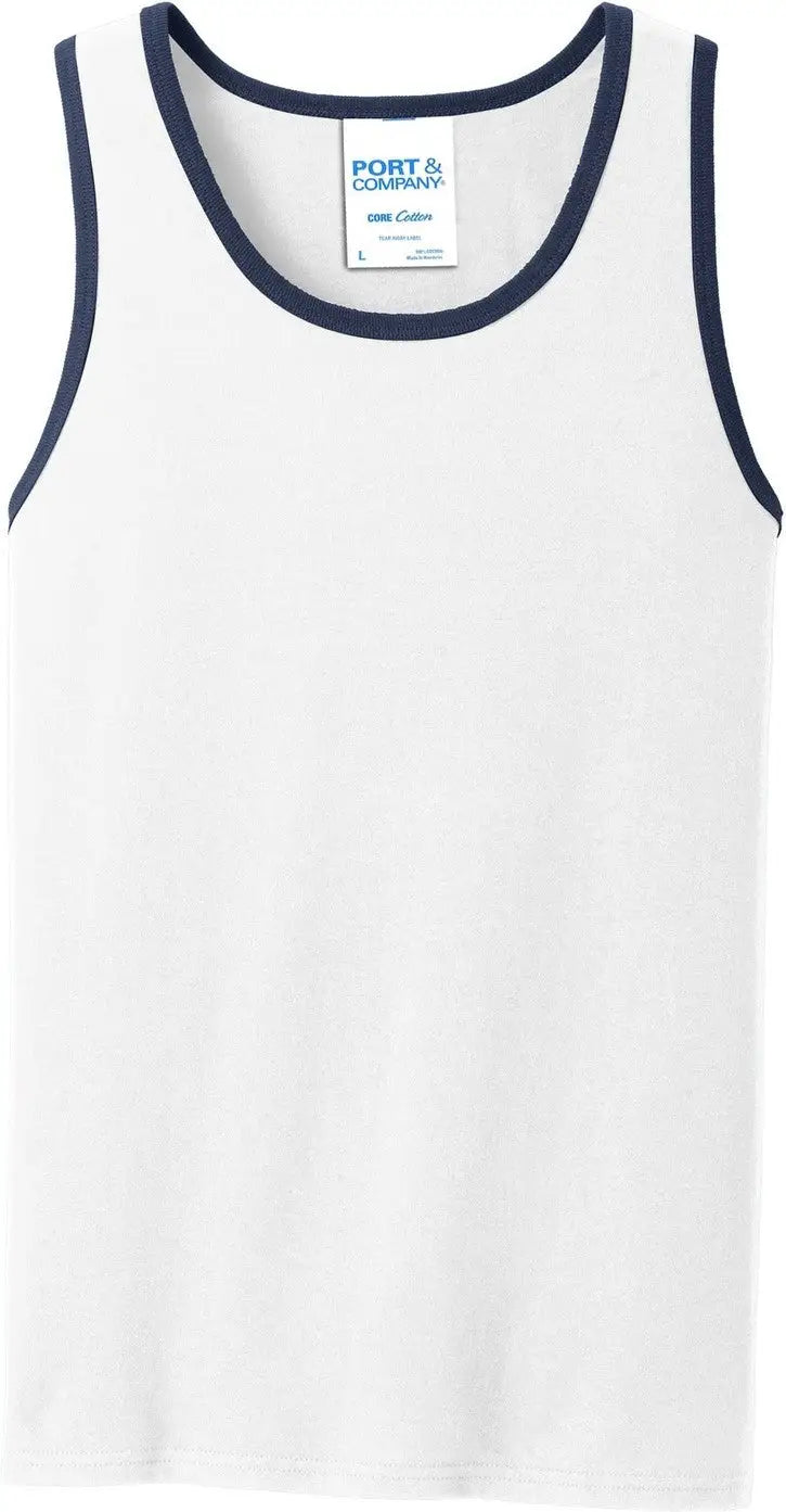 Port & Company Pc54tt co Core Cotton Tank Top - White Navy